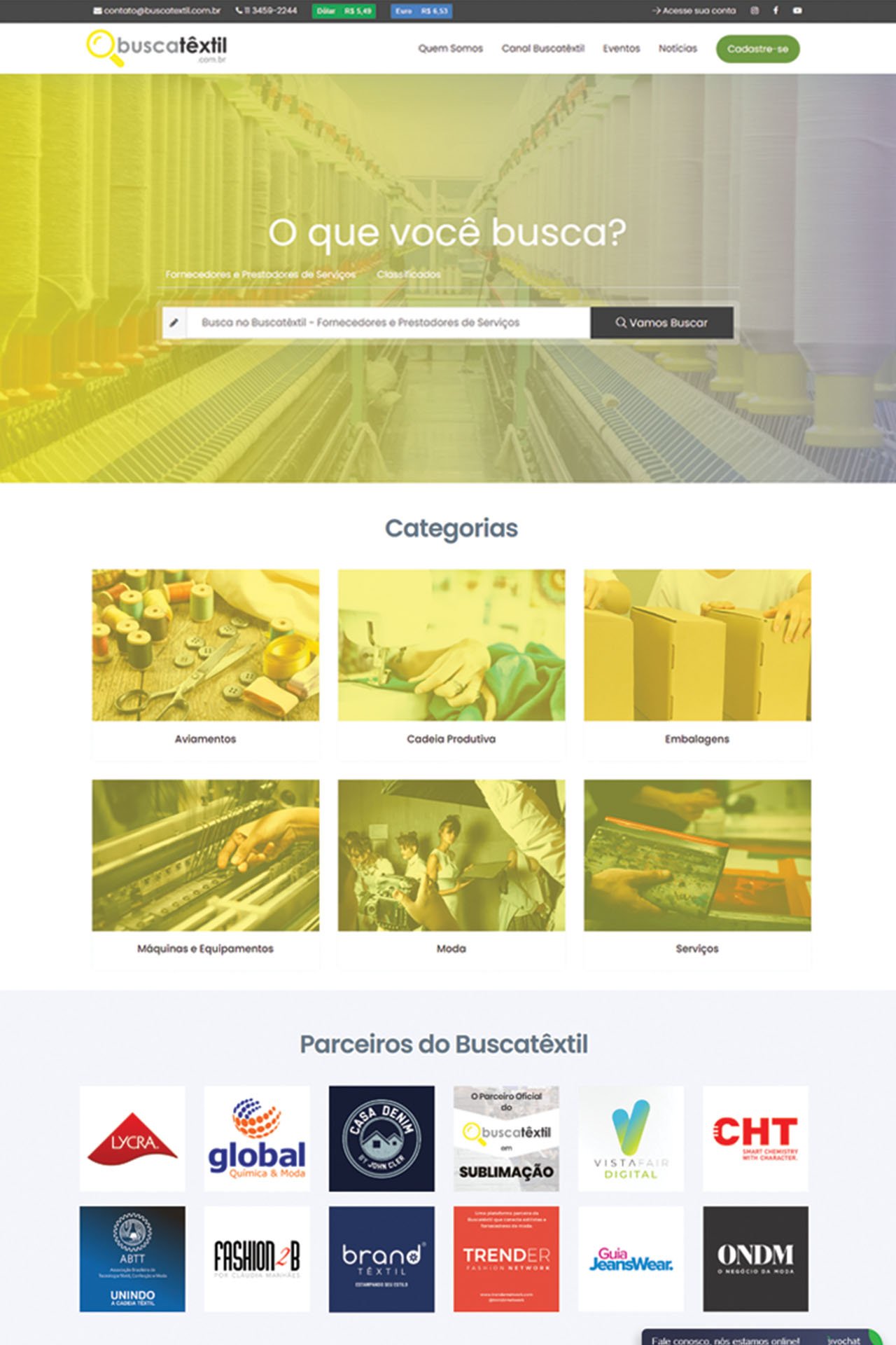 Website Busca Têxtil